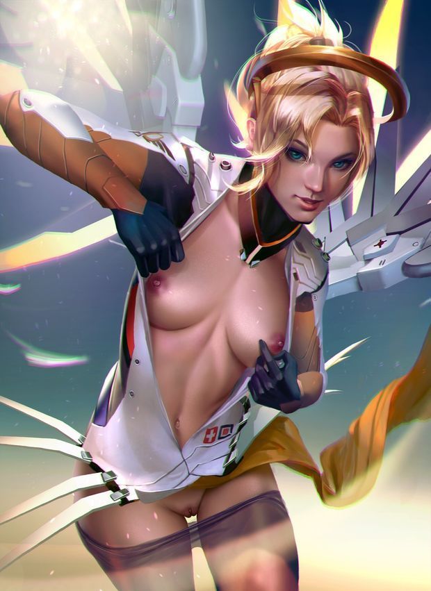 Mercy opening her shirt page 1